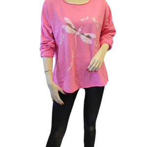 Pink szitakötős felső